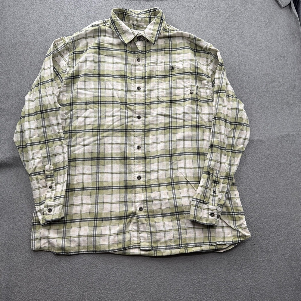 Duck Camp Shirt Mens 3XL Green Plaid Long Sleeve Button Up Outdoor Casual